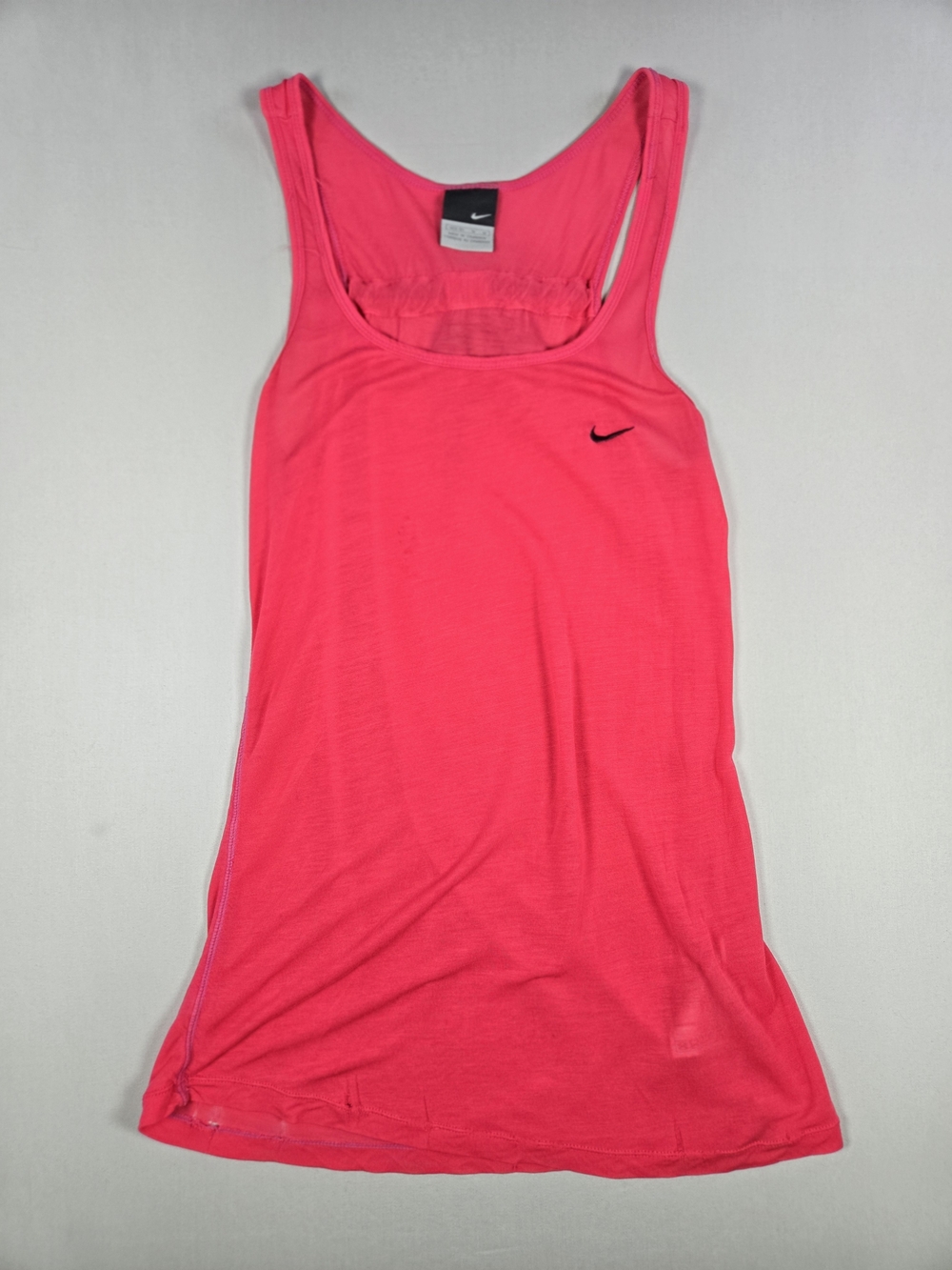 Vintage 80s 90s Nike Gray Tag Pink Racerback Drawstring Back Tank Top Medium